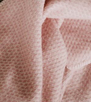 Wollen deken / plaid groot - Zacht roze