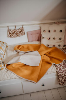 Ledikantdeken wol - duo amber &amp; cream