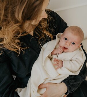 Wit - Merino wollen wieg- en omslagdeken 70x90 cm