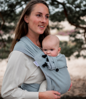 Sea Blue - Draagzak Wrap &amp; Go + Baby 