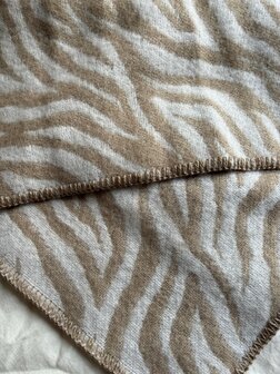 Wollen deken / plaid groot - Zebra beige