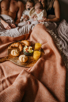 Wollen deken / plaid groot - Terracotta