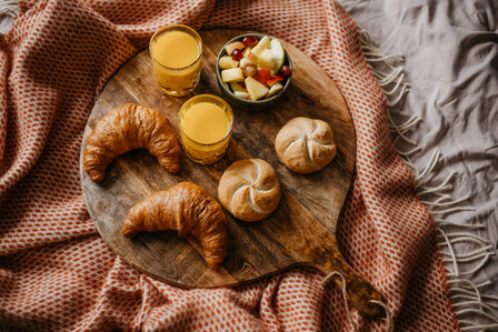 Wollen deken / plaid groot - Terracotta