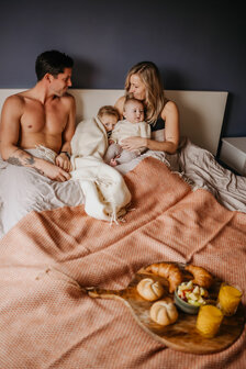 Wollen deken / plaid groot - Terracotta