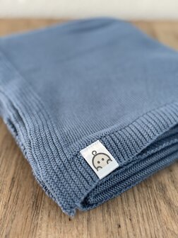 Blauw - Wiegdeken katoen - 80x100 cm