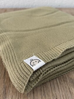 Olive - Wiegdeken katoen - 80x100 cm