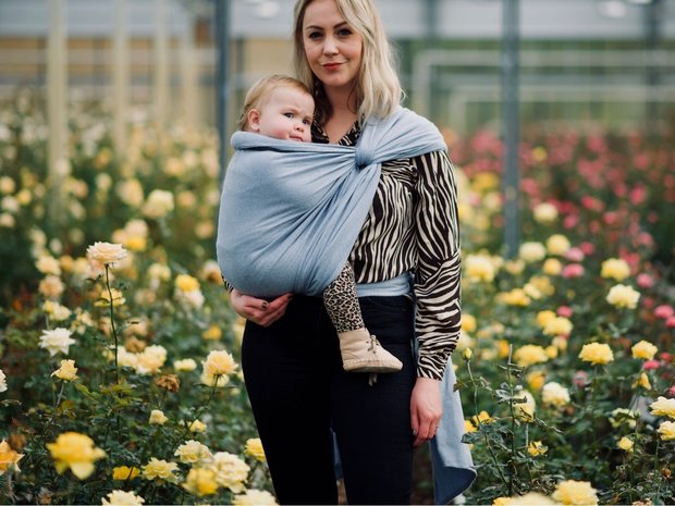 Mart fiets Selectiekader Draagdoek - oud blauw - voor baby en peuter