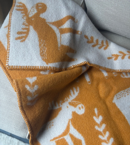 Ledikantdeken wol - eland 