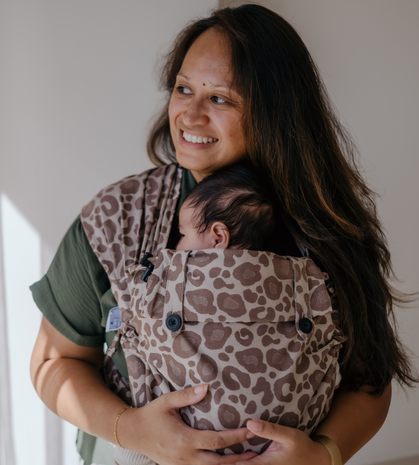 Panter bruin  - Draagzak Wrap & Go + Baby