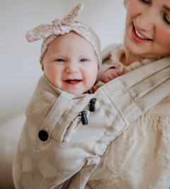 Leaves natural linnen/katoen - Draagzak Click & Go + 