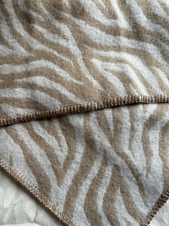 Wiegdeken wol - Zebra creme & beige