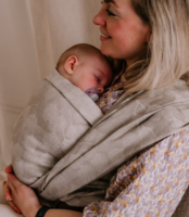 NIEUW! Geweven draagdoek - 100% natural - leaves - linnen/cotton