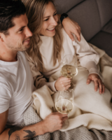 Wollen deken / plaid groot - Natural - gebroken wit