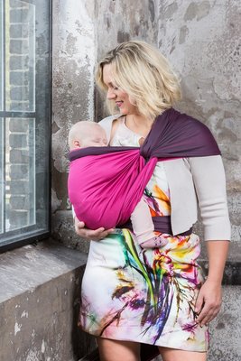 Draagdoek Dark Grey/Fuchsia Double