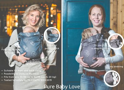Draagzak happiness teal - standaard