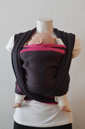 Draagdoek Dark Grey/Fuchsia Double