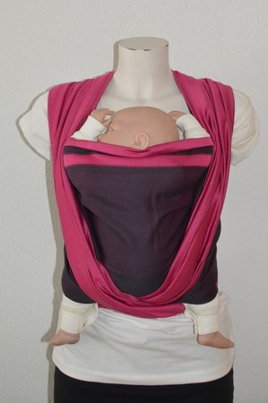 Draagdoek Dark Grey/Fuchsia Double