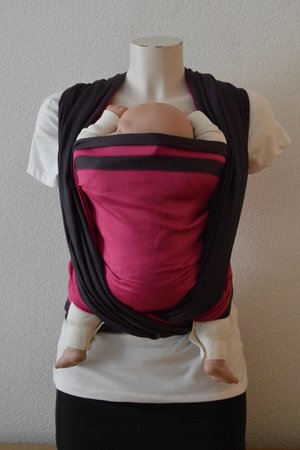 Draagdoek Dark Grey/Fuchsia Double