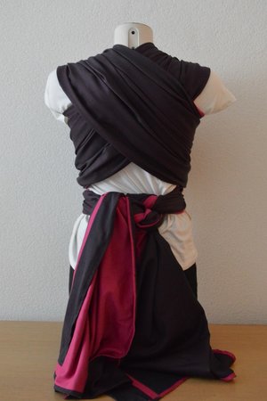 Draagdoek Dark Grey/Fuchsia Double