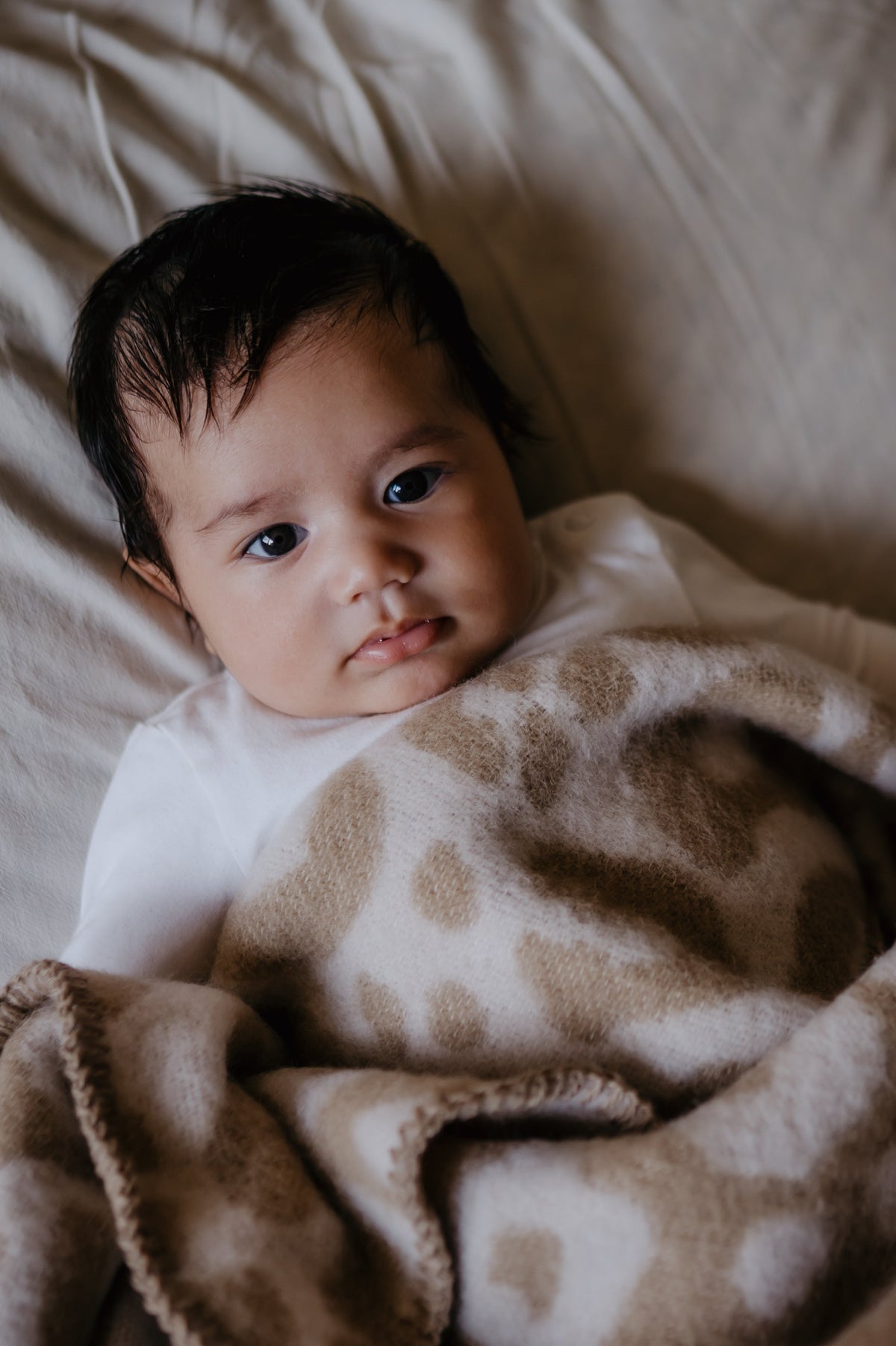 Wollen wiegdeken baby panter