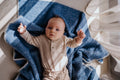 Wollen babydeken blauw