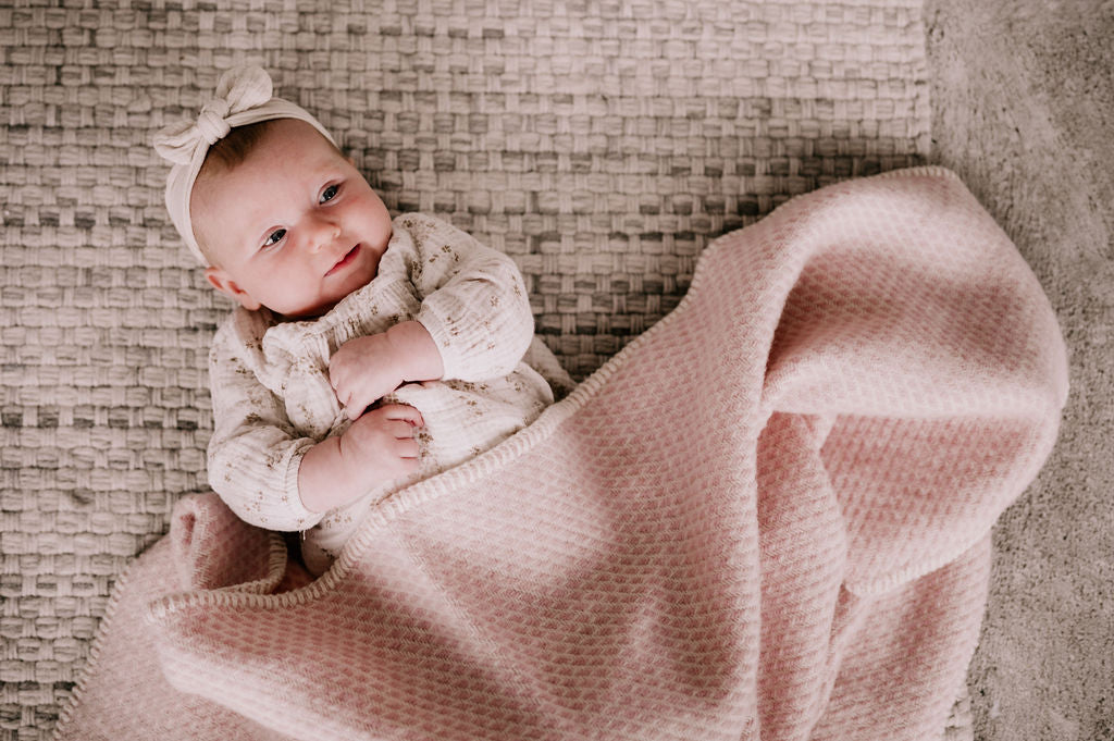wollen babydeken roze